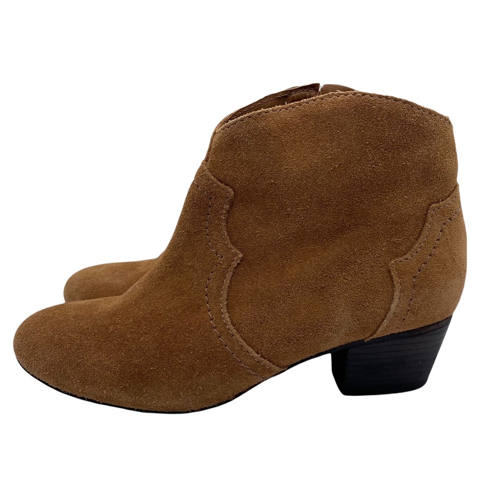 Schutz Abiha Tan Suede Leather Zip Block Heel Western Boot Bootie Size 6 - Picture 2 of 11